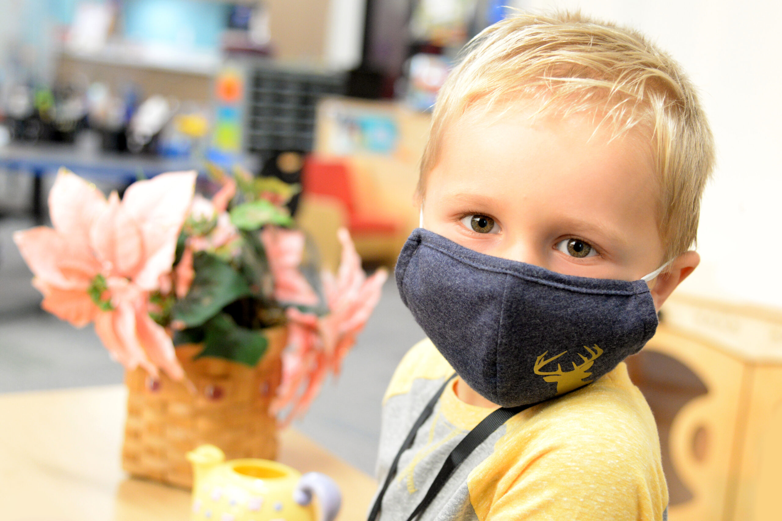 young sdudent with mask