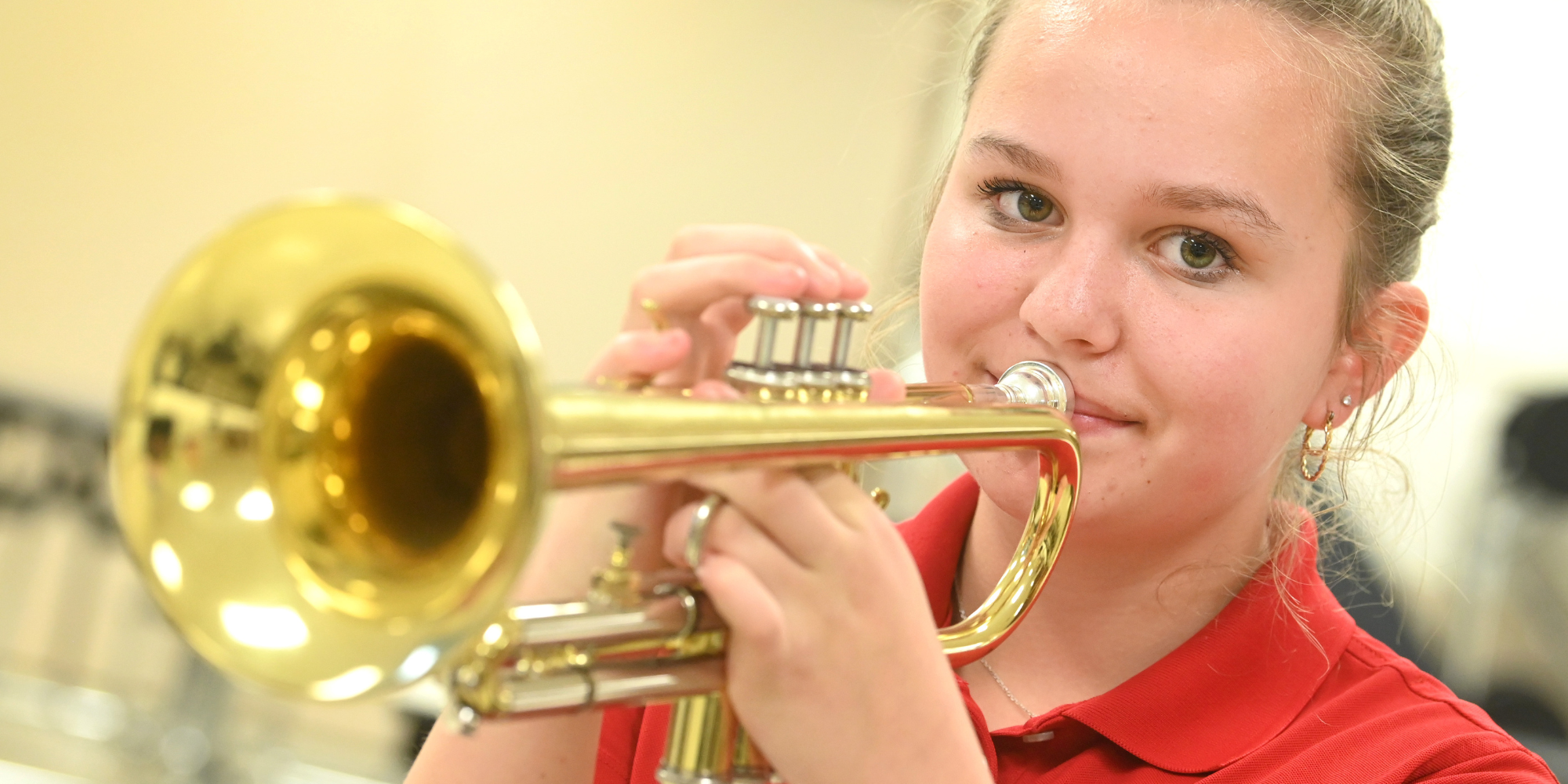 student with trumpet
