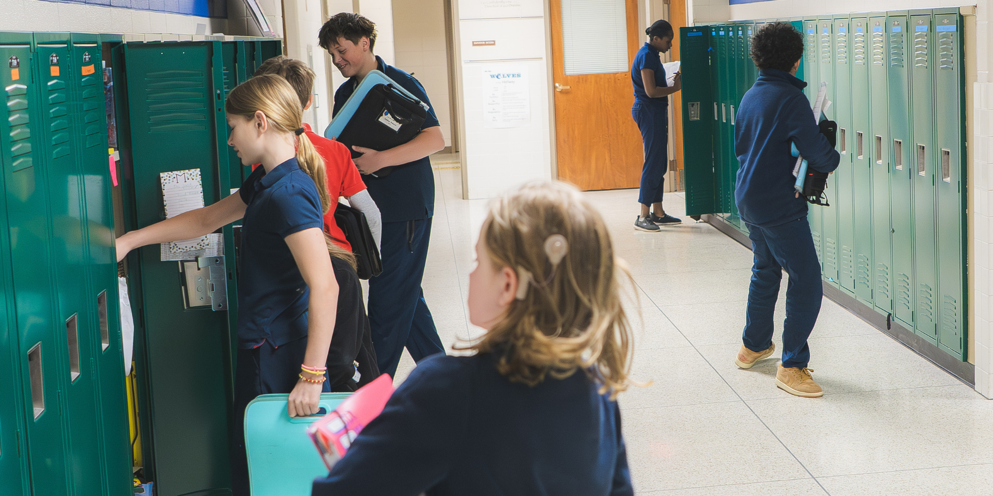 FACS Students at lockers